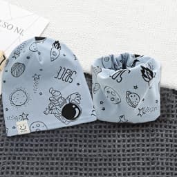 2024 New Cotton Children's Single-layer Hat Scarf 2-piece Set Spring Autumn Girls Hat Scarf Baby Boys Head Cover Kids Hat Set