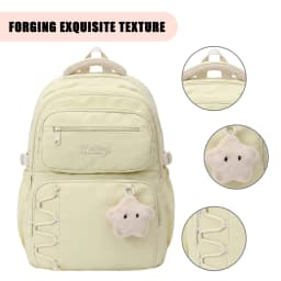 Women Backpack Lightweight Korean Style Nylon Multi-Pocket Travel Daypack Cute