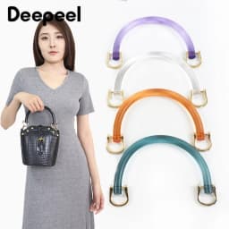 1/2/4Pcs U-shaped Acrylic Transparent Bag Handle Plastic Purse Frame Kiss Clasp Women Handbag Woven-bag Replace Bags Accessories
