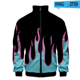 Coat 3D Print Cartoon Red and Yellow Flame Hoodie Men Women Long Sleeve Cosplay Costume Men Jacket Sweatshirts