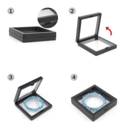 1Pcs White 3D Floating Display Case Stands Holder Plastic Suspension Storage for Pendant Necklace Bracelet Ring Jewelry Case