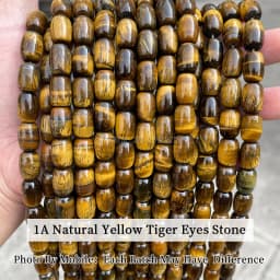 10*14mm Natural Yellow Tiger Eye Stone Barrel Shape Beads Smooth Loose Spacer For Jewelry Making Diy Necklace Bracelet Accessory