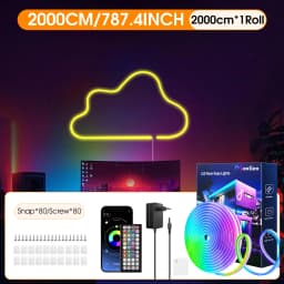 Aiopp Flexible RGB LED Neon Strip Light Indoor with APP & Remote,Timing Music Sync Waterproof Silicone Rope Lamp for Bedroom Garden Party Decor