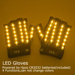 USB Rechargeable LED Glowing Gloves Finger Lighting Flashing Gloves Glasses Stage Performance Costume Dance Concert Decor