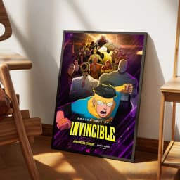 I-Invincible Cartoon Self-adhesive Art Poster Fancy Wall Sticker for Living Room Bar Decoration Vintage Decorative Painting