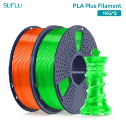 SUNLU 2Roll PLA Plus/Clear Filament 1.75mm +/- 0.02 mm 1kg Spool (2.2lbs) Neatly Arranged No Knot Filament Fit Most FDM Printer
