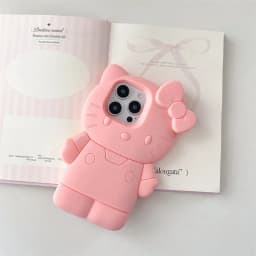 Sanrio Hello Kitty 3D Cartoon Bow Phone Case For iPhone 17 16 15 14 13 12 Pro Max 11 Anti Fall So Cute Y2K Soft Silicone Cover