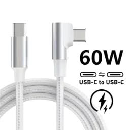 60W Elbow USB C Type C Fast Charging Cable for iPhone 17 16 15 Pro Max Samsung S25 S24 Xiaomi Redmi POCO OnePlus Oppo Vivo