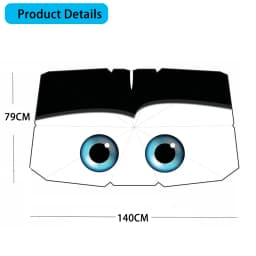Car Sunshade Umbrella Protector Parasol Cartoon Eyes Summer Front Window Sun Cooling Interior Windshield Protection Auto Shading
