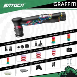 BATOCA S5 Cordless Car Polisher 1-3 Inch Electric Mini Wireless Polishing Wax Machine 12V Buffing Tool For Detailing
