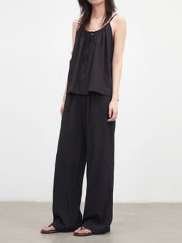 CHIC VEN New Women Pants Solid Loose Casual Wide Leg Pant Elastic Waist Female Thin Trousers Pleated Spring Summer 2026