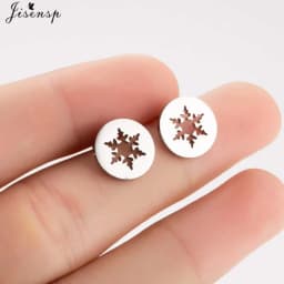 Korean Style Star Moon Ear Studs for Girls Minimalist Cat Puzzle Leaf Dinosaur Earrings Black Stainless Steel Jewelry Oorbellen