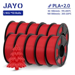 JAYO 3D Filament PLA + 2.0 10 Rolls Upgrade PLA plus 3D Printer Filament Neatly 3D Printing Material For FDM Multicolor