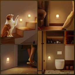 1/2 Set Light Sensor LED Night Lights EU Plug Dimmable Cabinet Light For Baby Bedside Bedroom Corridor Wireless Night Lamp