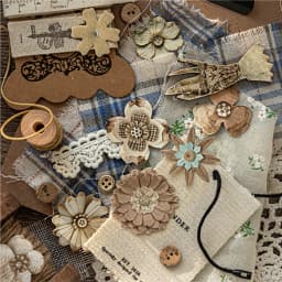 50pcs Cutting Language Flower Series Creative Retro Flower Adhesive Stickers DIY Handmade Scrapbook Aesthetic Stationery Sticker