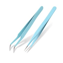 2pcs Anti-static Stainless Steel Tweezers Set Makeup Nail Art Eyelash Extension Tweezer Handmade Tool Kit for Maintenance Repair