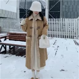 Suede Lamb Fur Coat for Women's Winter Thickened and Fur 2023 New High Grade Long Thickened Loose Warm Fur Jacket Female Purple