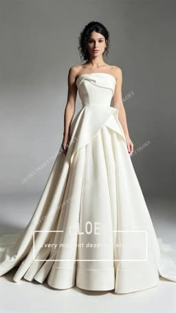 OLOEY Simple Strapless Wedding Dresses Sleeveless Pleated Matte Stretchy Bridal Gowns Vestido De Noiva 2027 New Customized