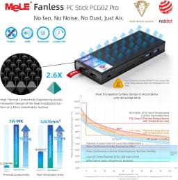 MeLE PCG02 Pro Fanless MINI PC Stick N100 8G 256G Mini Computer Dual HDMI,4266MHz LPDDR4,WiFi5 Gigabit Ethernet,USB Type-C PD3.0