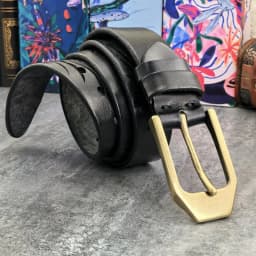 Retro Brass Belt Buckle Top Thick Genuine Leather Belt For Men Ceinture Leather Man Belt Vintage Cowboy Waist Belt Men MBT0020