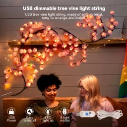 Cherry Tree Branch Lights USB Powered Blossom Branch Decoration Night Lights for Home Wall Cherry Enchanted Willow Vine Lights