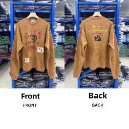 Washed Heavy Duty Spray Dirty Vintage Large Size round Neck Sweatshirt Trendy Casual Loose Fit Long Sleeve Printed Streetwear