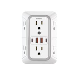 US Plug Power Strip with 6 AC Outlets 4 USB Port(2 Type C), Multi Socket Wall Socket Universal Network Filter Fast Charging