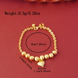 24k Gold-Plated Copper Bracelets,Heart Locket Charm Suitable For Women To Wear Wedding Party Gifts On A Daily Basis