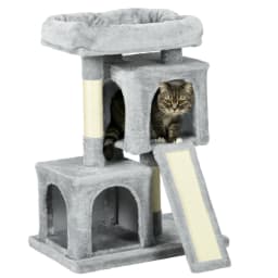 PawHut Cat Rest & Play Activity Tree w/ 2 House Perch Scratching Post