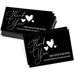 30pcs Black Pink Thank You Cards Greeting Label Tag Packages For Small Business Gift Box Decoration Packaging Supplies Wholesale