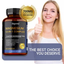Magnesium Complex Capsules - Support Muscle, Bone, Heart Health, Improve Sleep, Stress & Anxiety Relief - Dietary Supplement