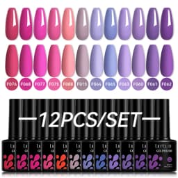 LILYCUTE 12PCs 7ml Nude Brown Red Nail Gel Polish Set Semi Permanent UV Gel For Nail Art Manicure Soak Off Gel Nail Polish Kit