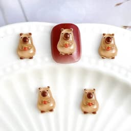 50Pcs Cartoon Cute Resin Capybara Nail Charms Creative Hamster Animal Nail Art Decoration Accessories for DIY Manicure Crafts
