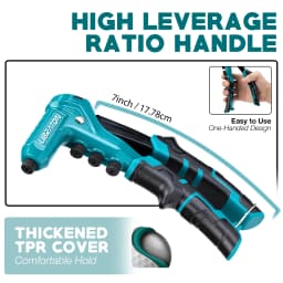LIBRATON One-Handed Rivet Gun Set with 180 Rivets for Metal 4 Drill Bits 4 Heads Professional Hand Riveter Manual Riveting