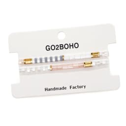 Go2BoHo Black White Bracelet Set for Couple Miyuki Tila Bead Jewelry 2pcs/lot Stretch Bracelets for Women Valentine's Day Gifts