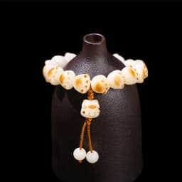JD Natural Bodhi Root Carved Cat Claw Lucky Cat Cartoon Bracelet Women Weathered Charcoal Burn Small Cute Ethnic Style Jewelry