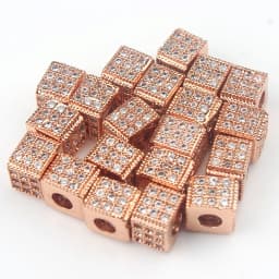 3pcs Micro Pave Zirconia Beads Round Geometry Metal Cubic Zircon Beads for DIY Bracelet Necklace Design Jewelry Crafts Making