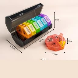 Pill Organizer 4 Compartments 7 Days Portable Travel Weekly Tablet Drug Case for Vitamin Medicine Dispenser Pills Storage Box