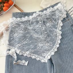 Lace Triangular Headscarf for Women Simple Rose Hair Accessory French Retro Countryside Style Headband Hair Accessories