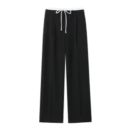 Splicing Design Solid Color Pants Women Fashion Simple Elastic Waist Lace Up Trousers Lady All-match Commuting Straight Pant New
