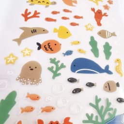 Korean BONITO Under The Sea Crystal Drop 3D PVC Stickers Scrapbooking Diy Journal Diary Sticker Cute Decor School Gift