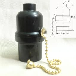UL Bakelite Lamp Holder E26 Vintage Edison Spiral Bulb Base Zipper and Knob Switch Vintage Chandelier and Table Lamp Holder