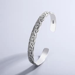 New Arrival Retro Wave Bracelets 925 Sterling Silver Jewelry Fashion Spray Personality Sweet Cloud Opening Bangles SL105