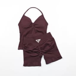 Keep That Pump 2 Piece Sets Shorts Top Women's Outfits Yoga Sets Gym Sets High Quality Seamless Lace-Up Bra Scratch Sports Sets