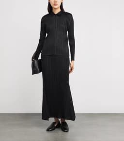 Miyake Pleated Side Pockets Elasticated Waistband Ole Midi Skirts