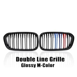XVIP Front Bumper Kidney Grille Racing Grills For BMW 1 Series F20 F21 2015-2019 Replacement Double Slat Gloss Black Grilles