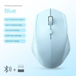 KEBIDUMEI Bluetooth 5.2 Wireless Mouse Dual Mode 1600DPI Gaming Mouse 6 Button Rechargeable Silent Mice Computer Accessories