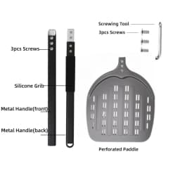 12 13 14Inch Pizza Peel Long Handle Turning Aluminum Pizza Turner Nonstick Baking Tool Perforated Paddle Kitchen Accessory