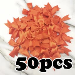 (50pcs) 1 inch Fresh Pink Ribbon Bows Polyester Satin Bow Flower DIY Craft Decoration