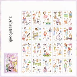 Mr. Paper 20Pcs/bag Character Scenic Sticker Book Cute Stationery Stickers Handbook Material Stickers DIY Creative Decoration